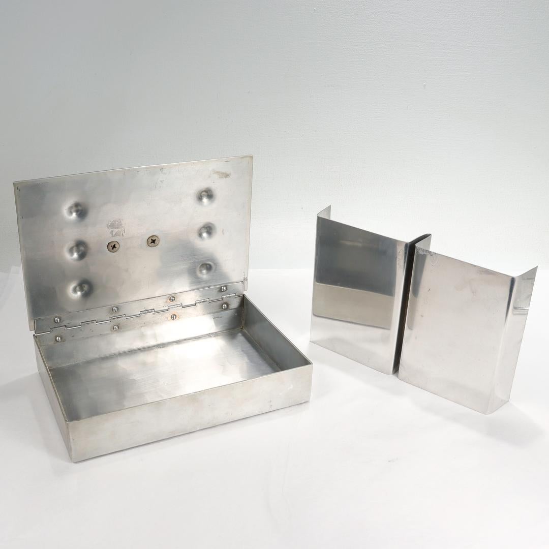 Machine Age Signed Aluminum Table Box with an Elephant Handle by Palmer Smith 8