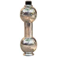 Vintage Machine Age Standing Chrome Dumbbell Cocktail Shaker, circa 1930s