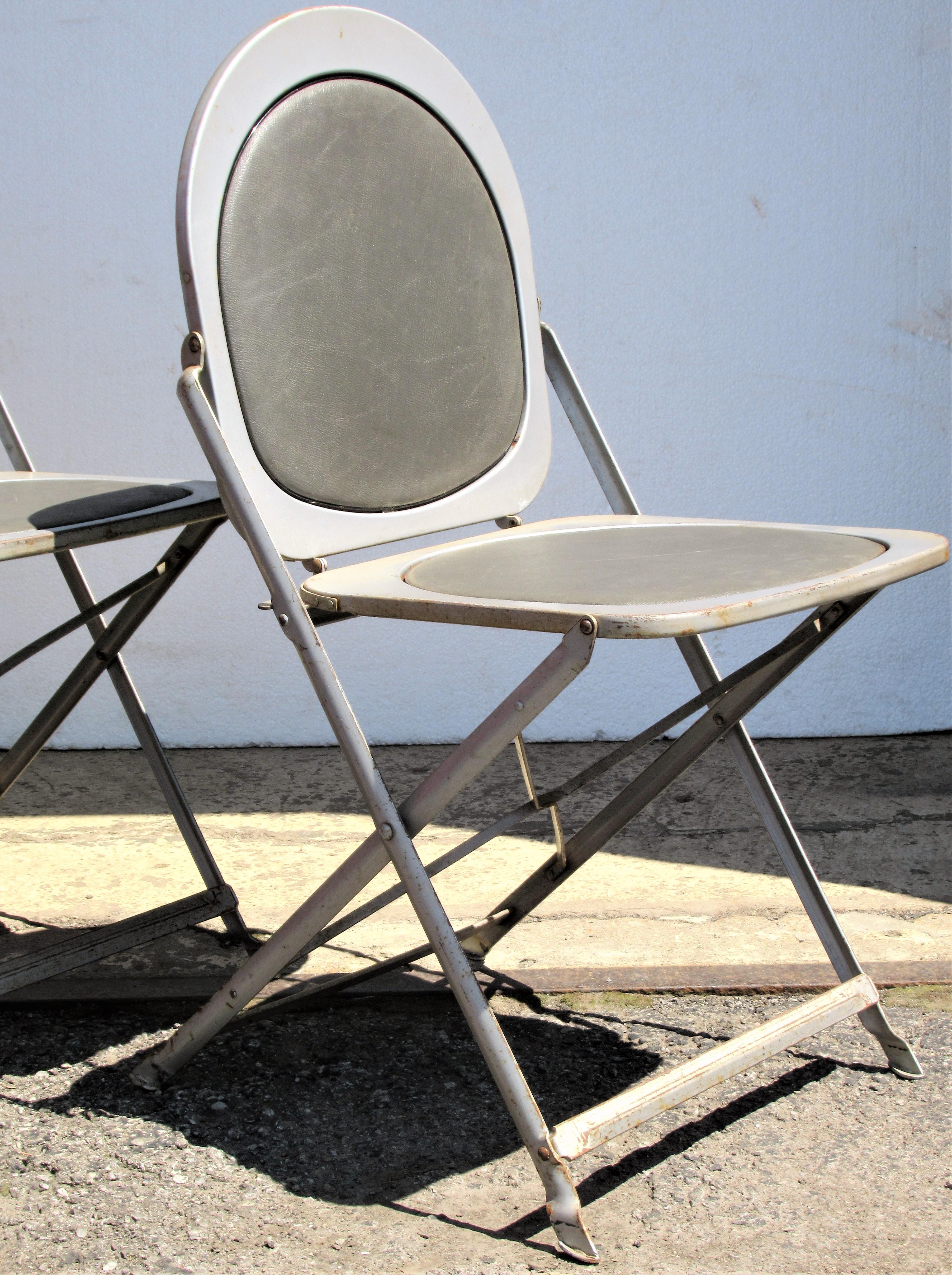Machine Age Steel Folding Chairs In Good Condition In Rochester, NY