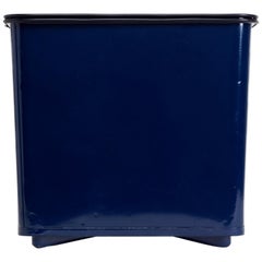 Machine Age Steel Trash Can Refinished in Midnight Blue