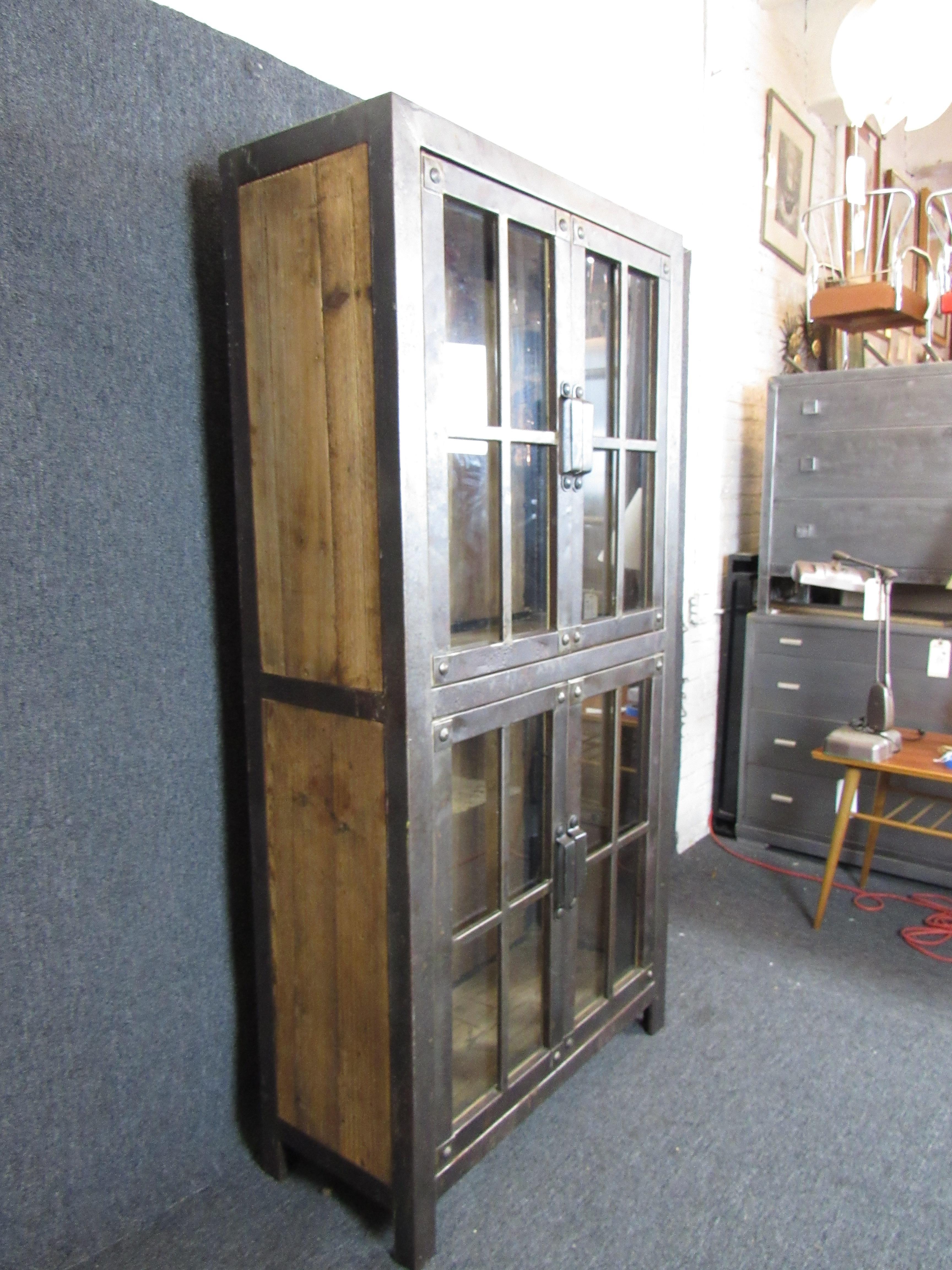 Industrial Machine Age Style Tall Cabinet
