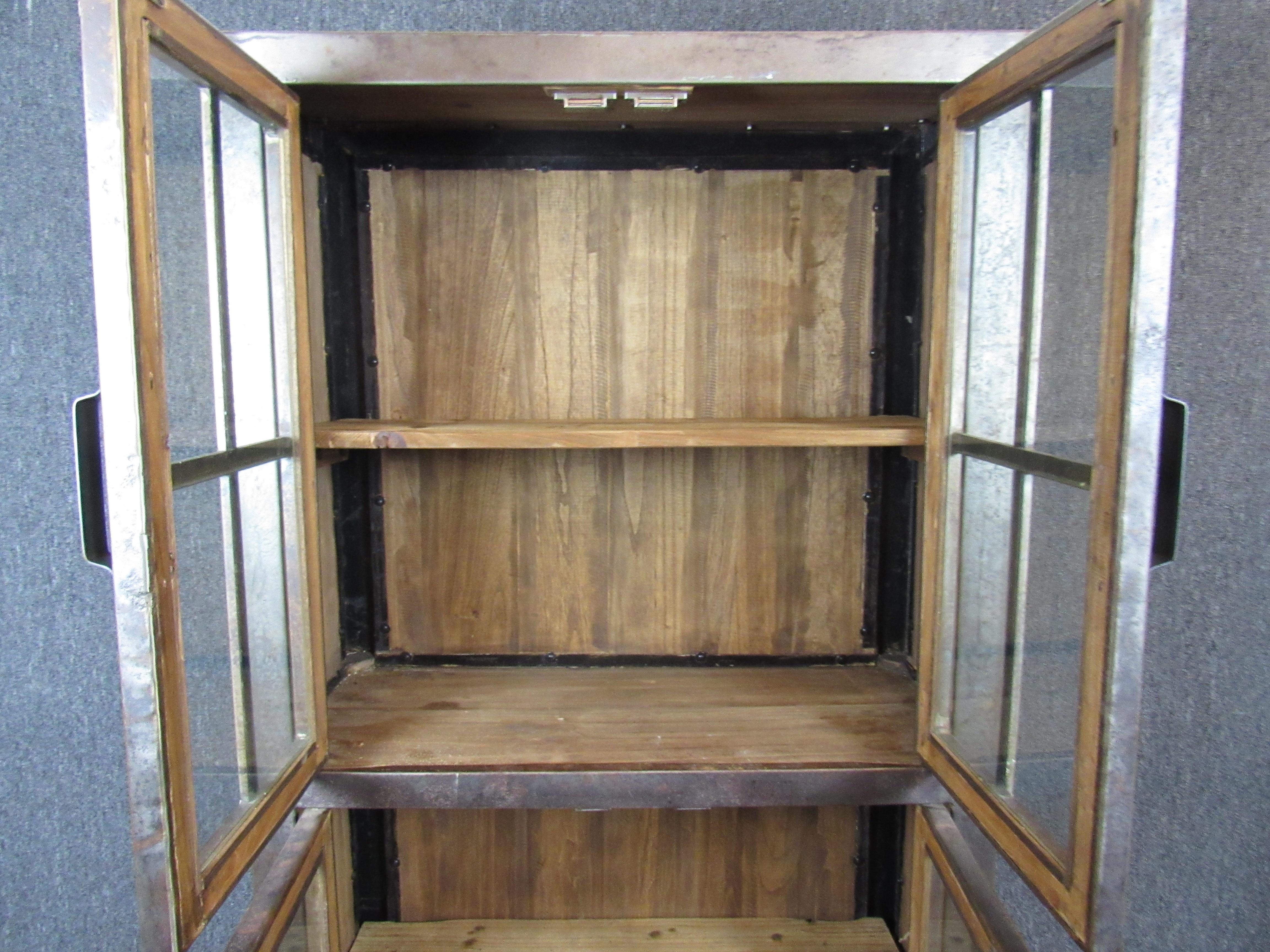 Wood Machine Age Style Tall Cabinet