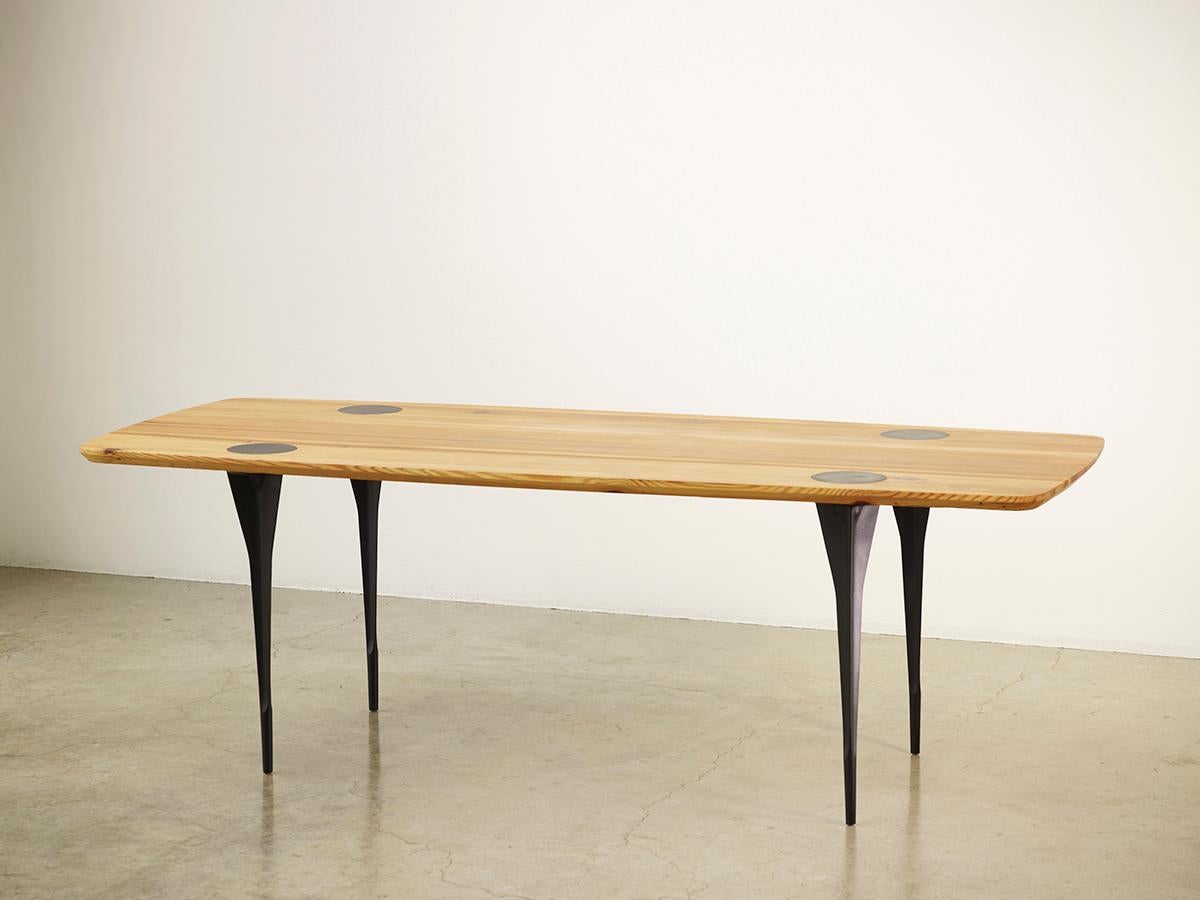 Contemporary Machine Leg Dining Table For Sale