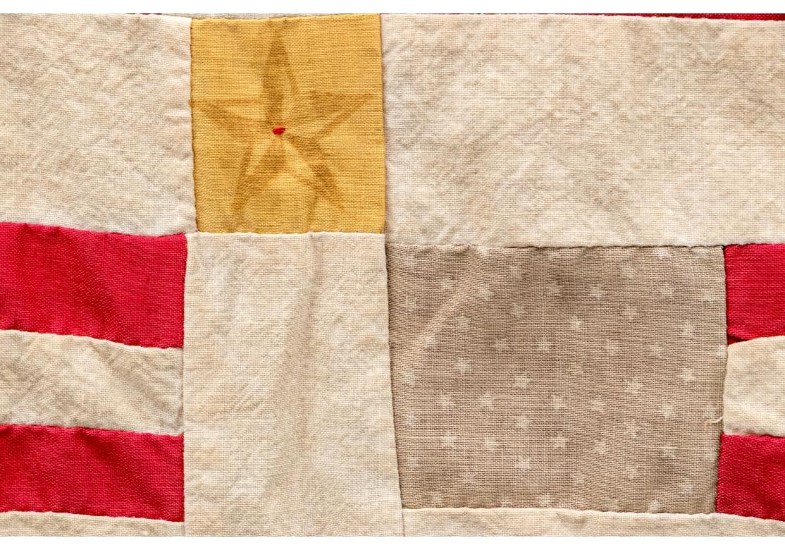 Quilt américain réalisé à la machine avec motif de drapeau américain en vente 2