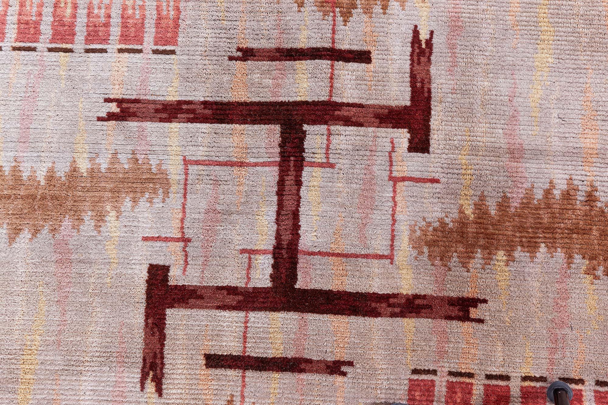 Maschinengefertigter finnischer Teppich Doris Leslie Blau (Art déco) im Angebot