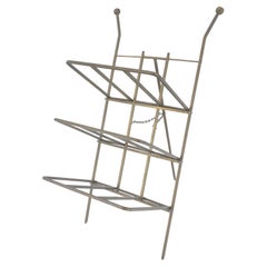 Estante revistero plegable de latón macizo mecanizado Bonita pátina de latón ¡Limpio!