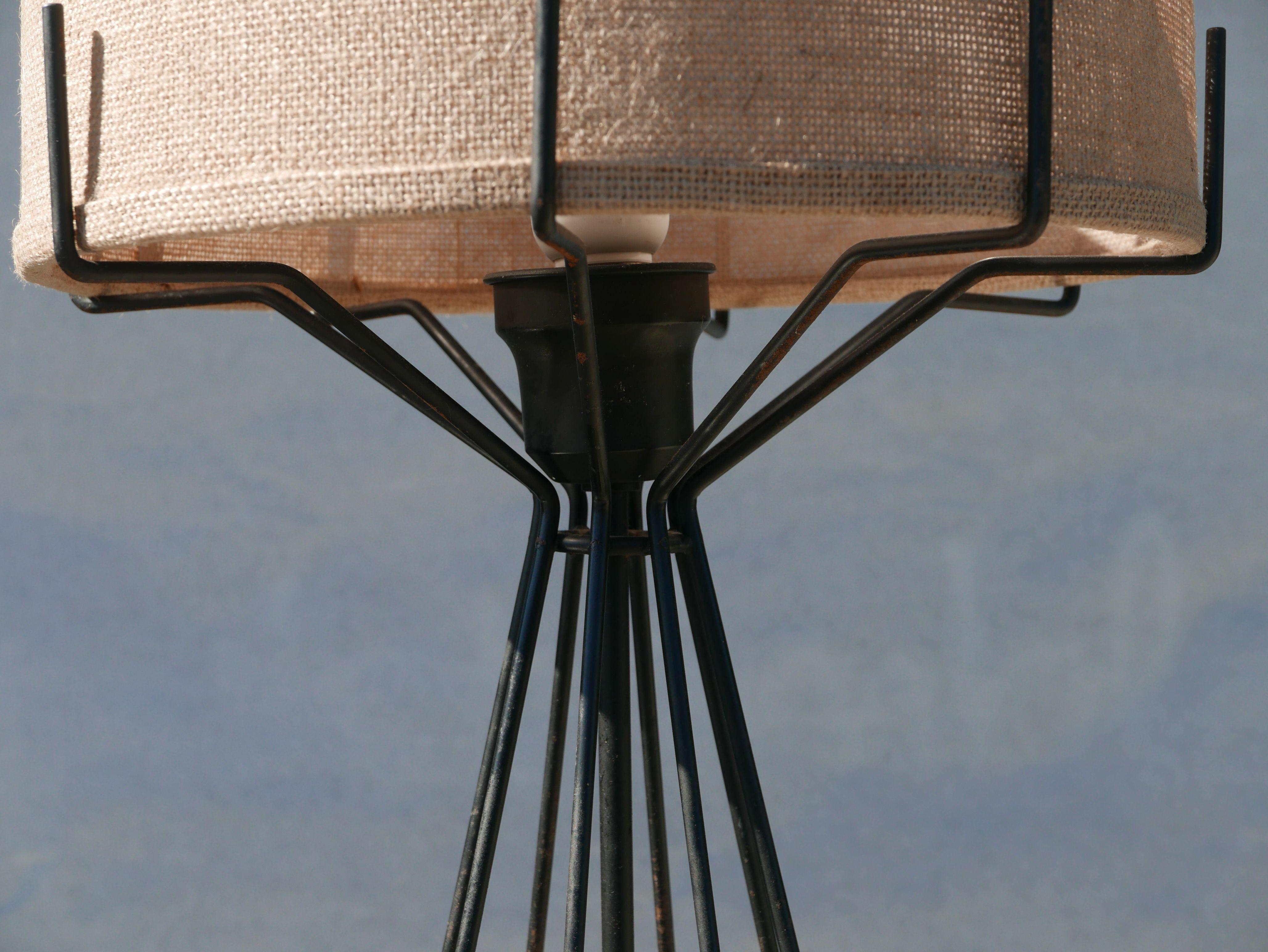 Mid-Century Modern Machined Steel and Brass Midcentury Lamp For Sale