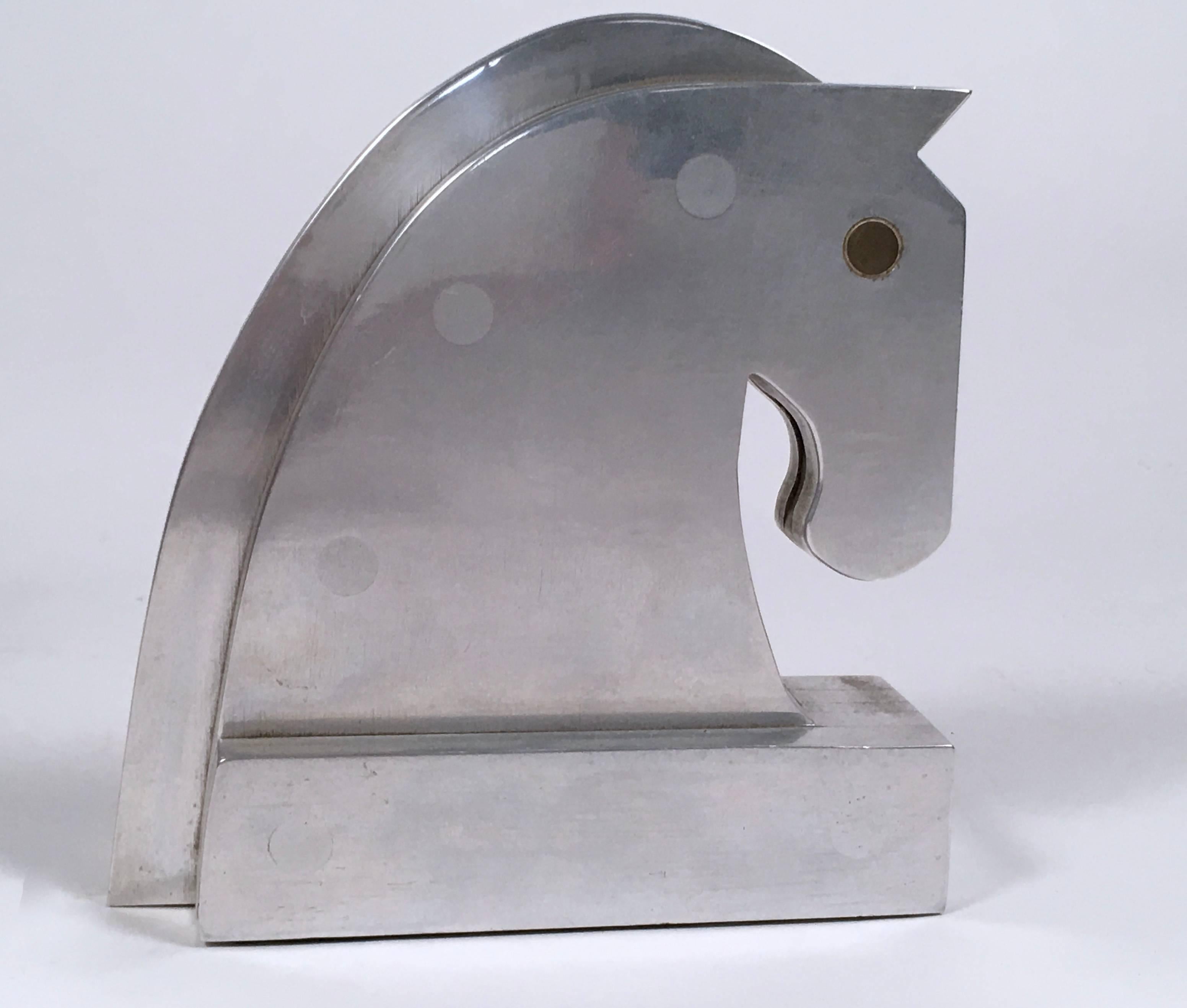 Mid-Century Modern Machinist Made Steel Horse Head Sculpture