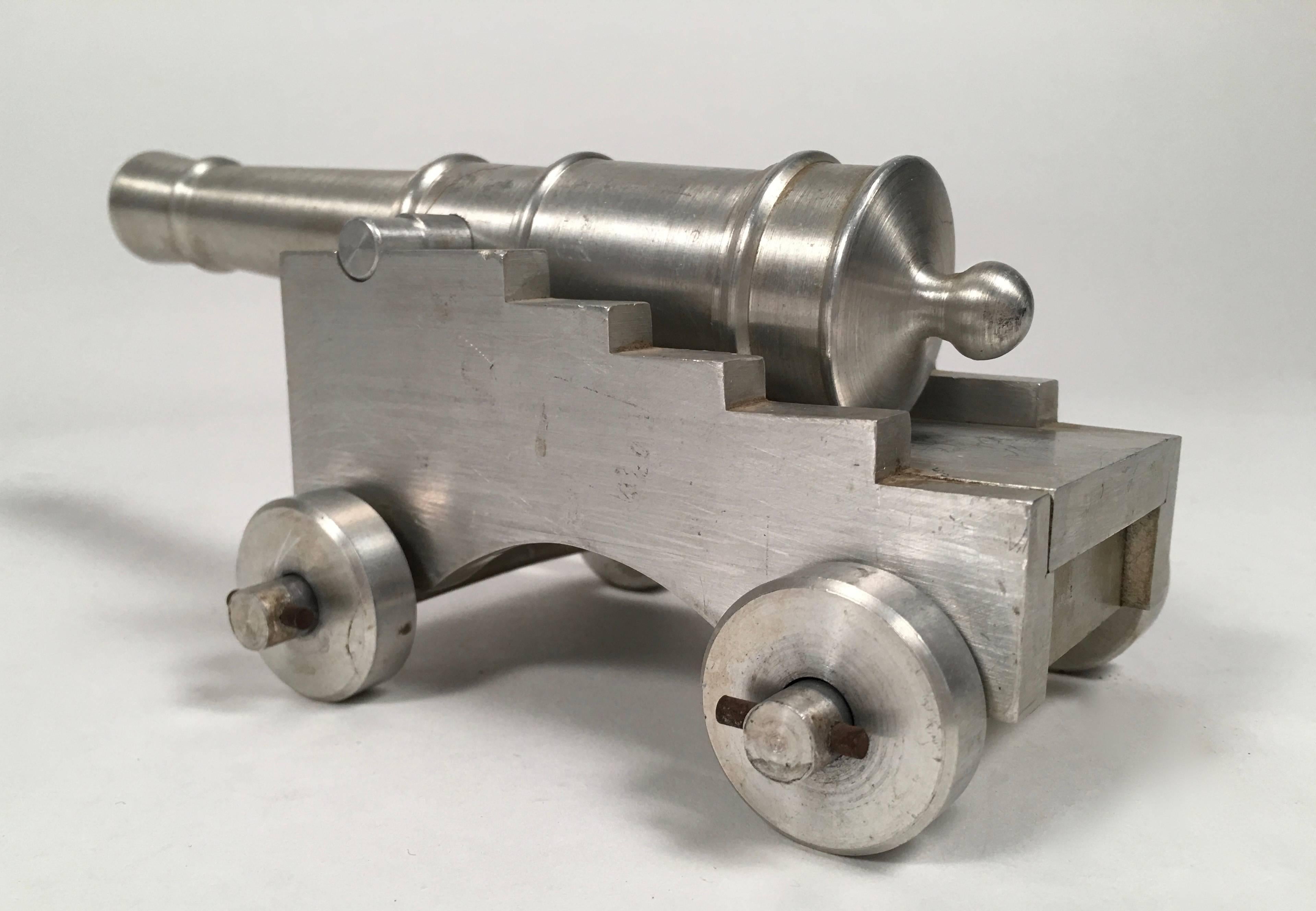 Mid-Century Modern Machinist Made End of Day Steel Model of a Cannon