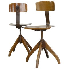 Vintage Machinists Chairs by Ama Elastik, circa 1930s