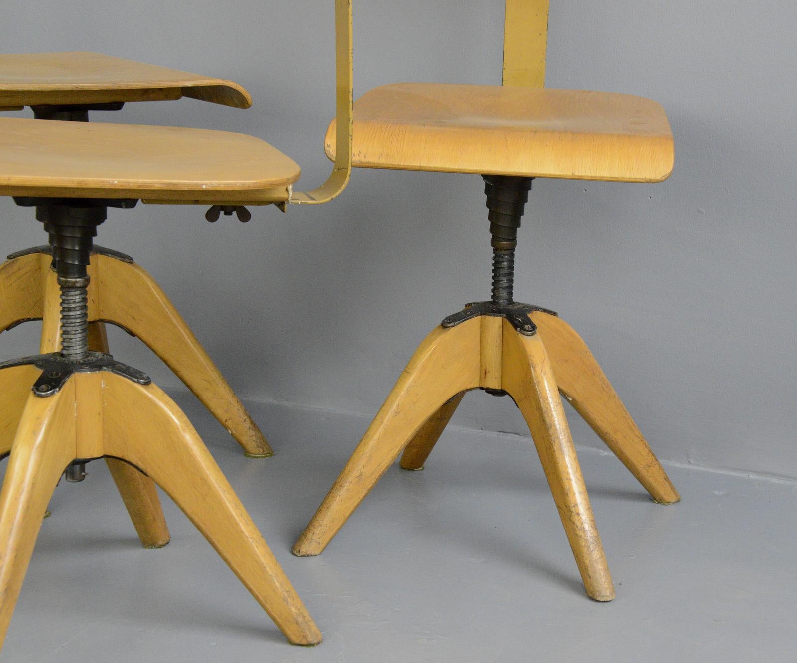 Machinists Chairs by Bombenstabil, circa 1930s In Good Condition In Gloucester, GB