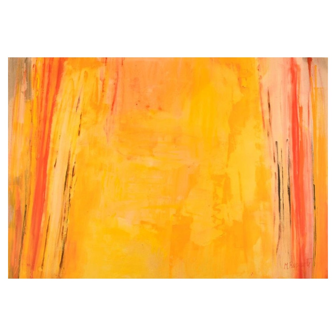 Machja Ruperto, gouache sur carton, « Yellow Mountain », fin du 20e siècle