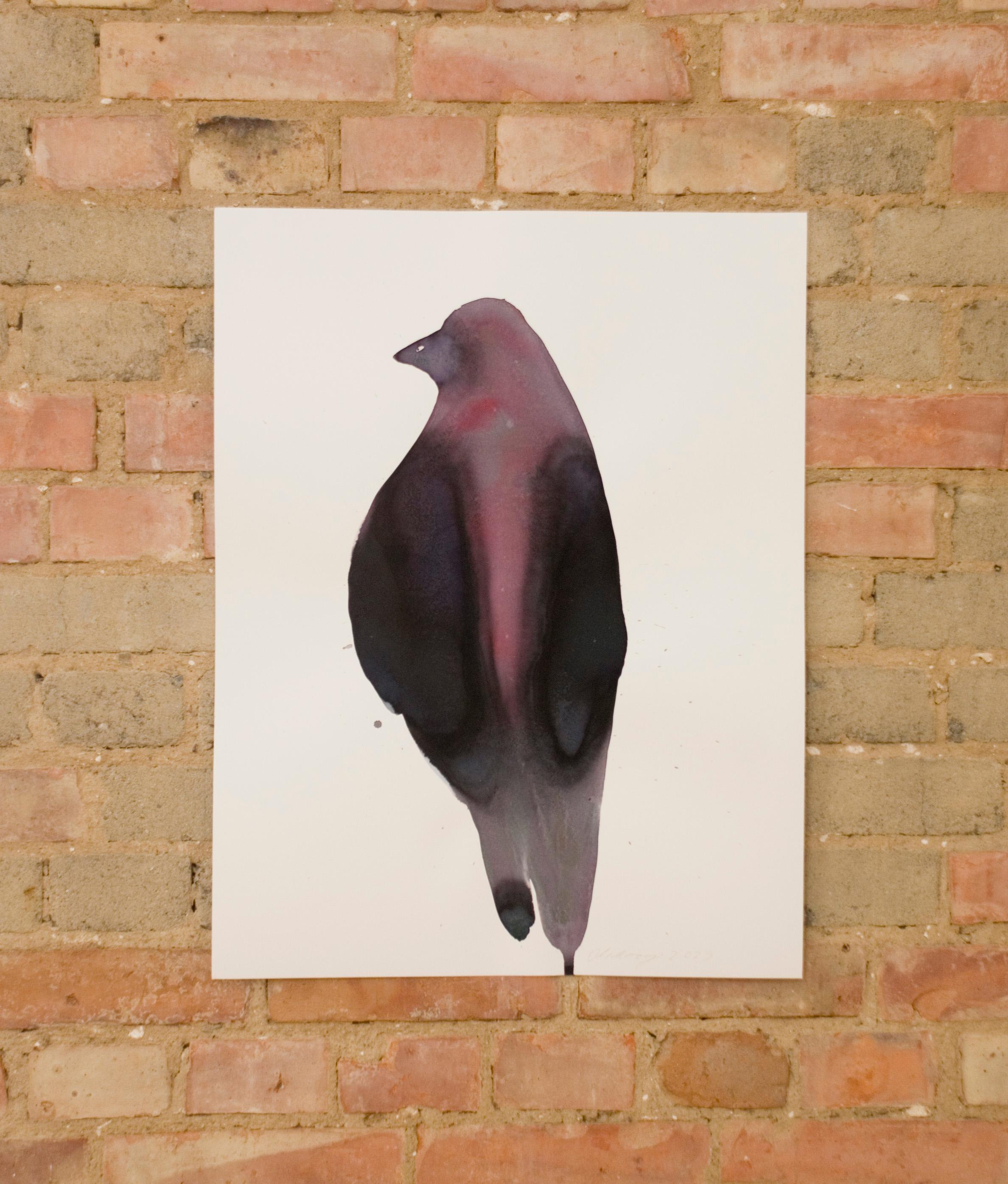 BIRD - Encre figurative contemporaine  Peinture, Nouveau Expressionnisme en vente 3