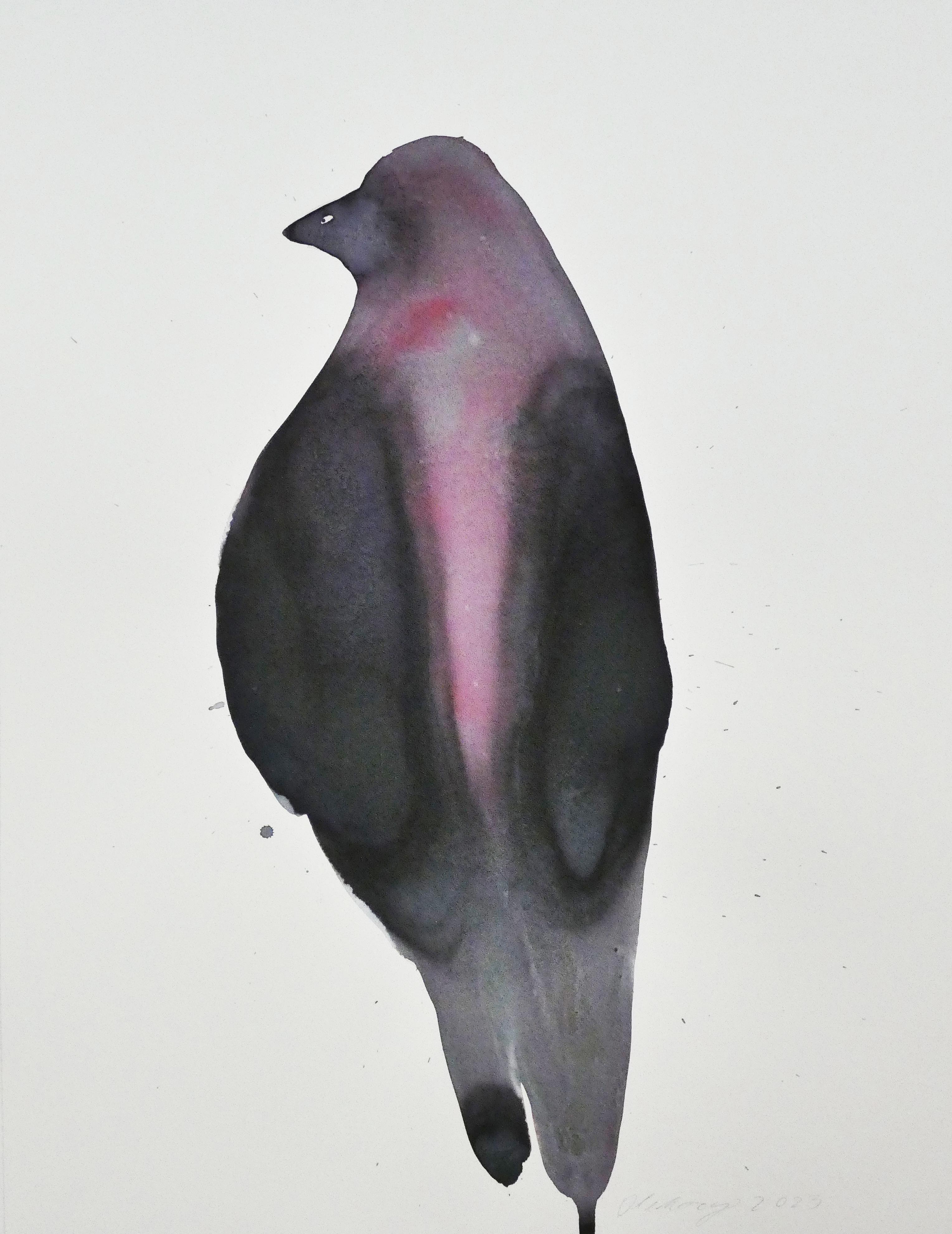 Maciej Olekszy Nude - BIRD - Contemporary Figurative Ink  Painting, New Expressionism