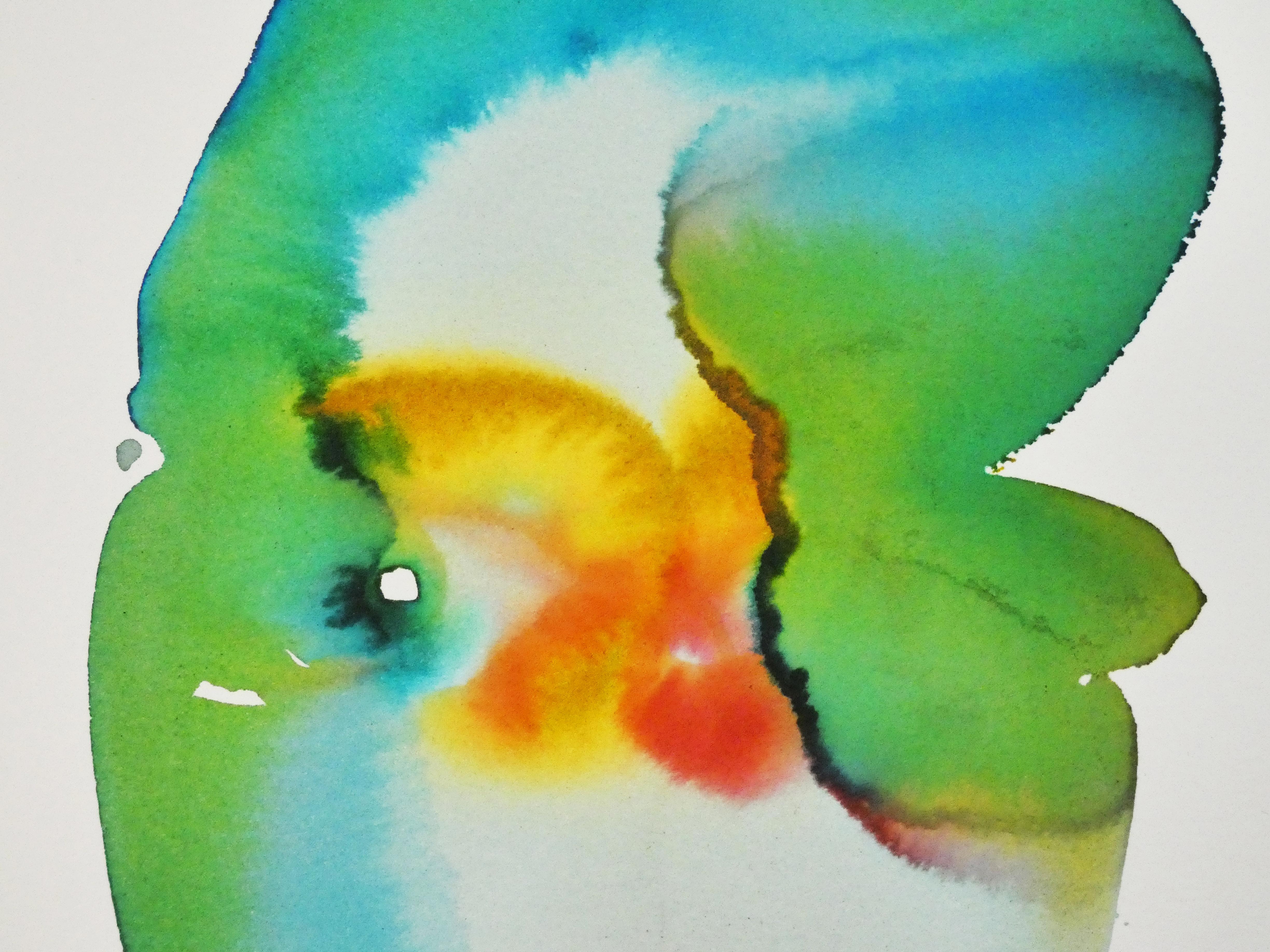 Cabeza 02 - Pintura Figurativa Contemporánea en Tinta, Nuevo Expresionismo - Portrait Gris de Maciej Olekszy