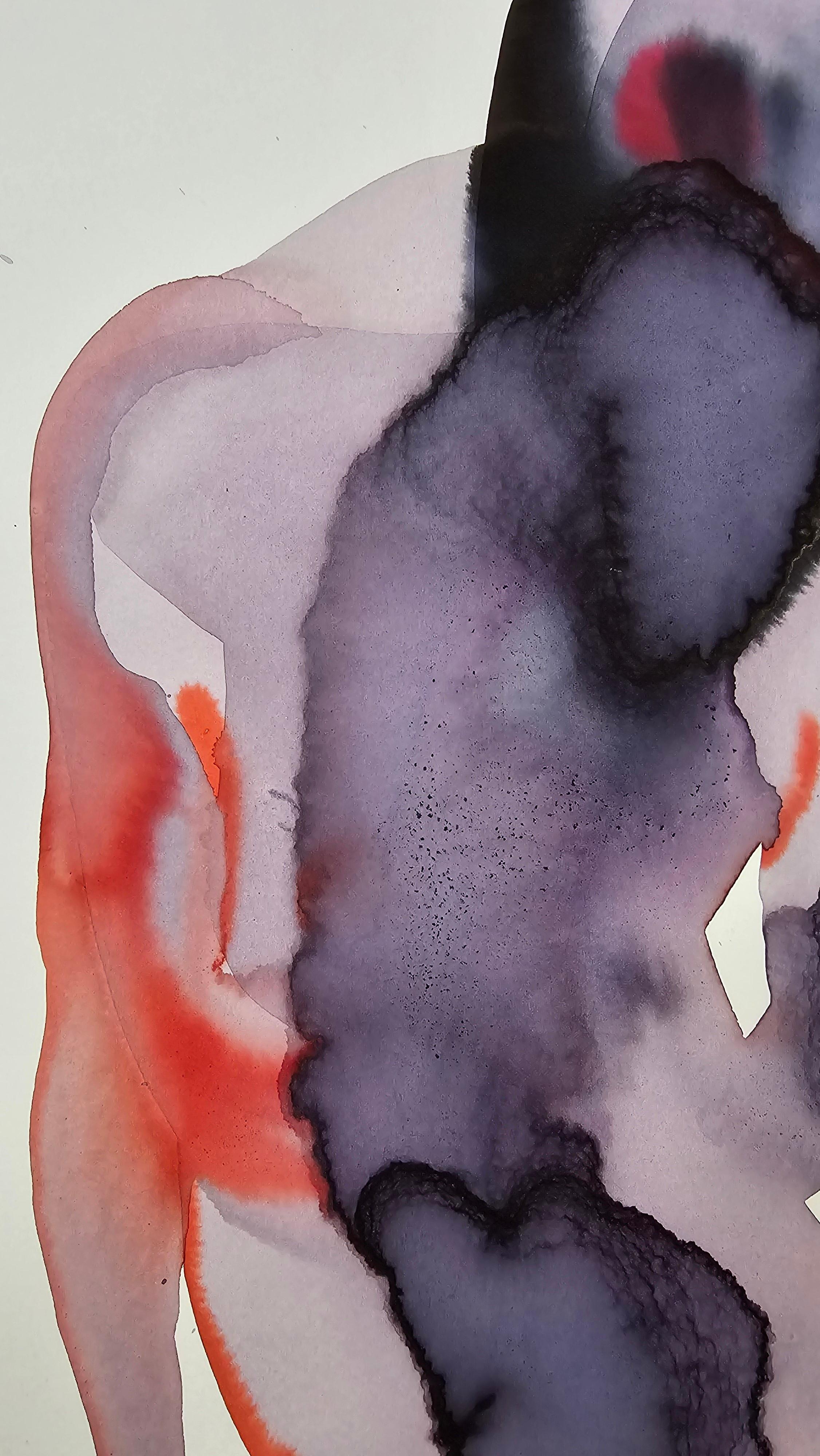 NUDE 04, 2022  -  Contemporary Figurative Ink  Painting, New Expressionism For Sale 2