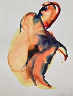 NUDE 08, 2022  -  Contemporary Figurative Ink  Painting, New Expressionism