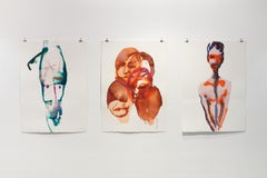 La Cabeza De Una Mujer Eco - Pintura Figurativa Acuarela, Nuevo Expresionismo