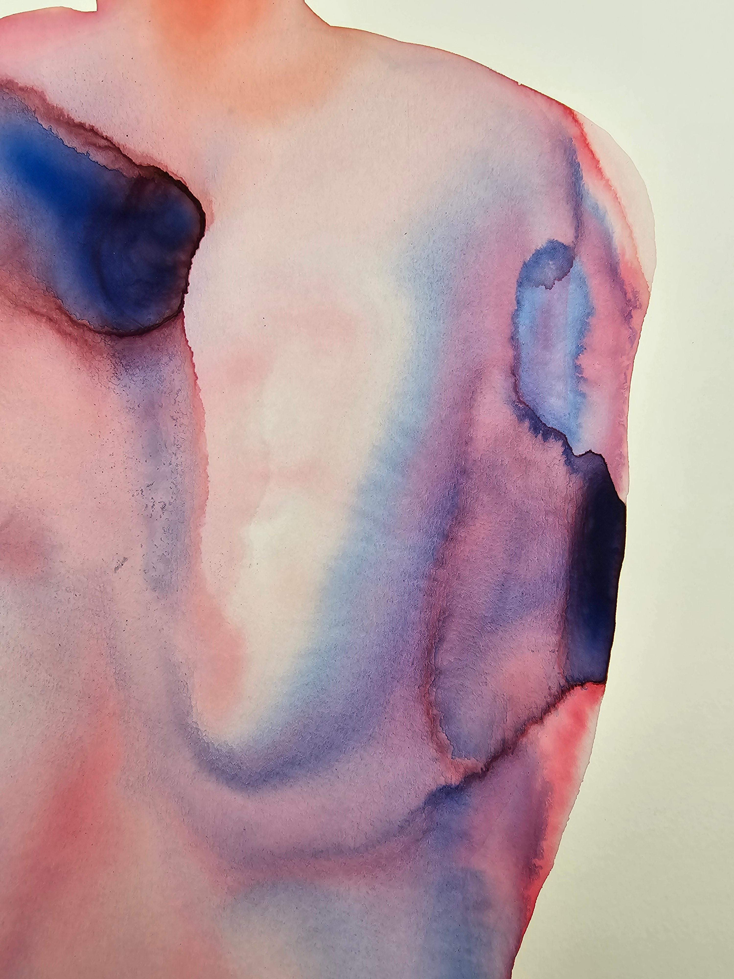 Torso 02 - Zeitgenössische figurative Tuschemalerei, Neuer Expressionismus im Angebot 5