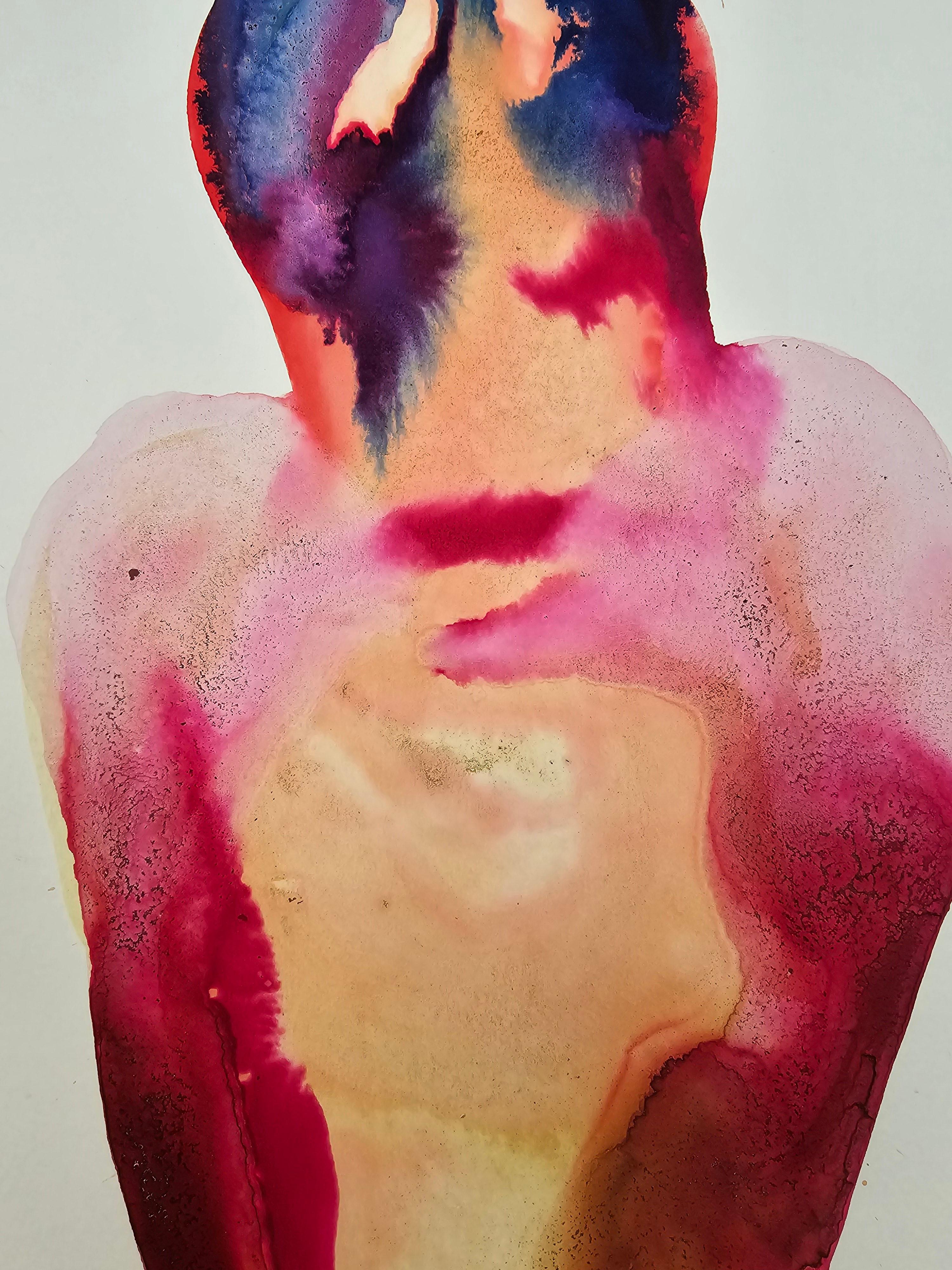 Torso 03 - Zeitgenössische figurative Tuschemalerei, Neuer Expressionismus im Angebot 1