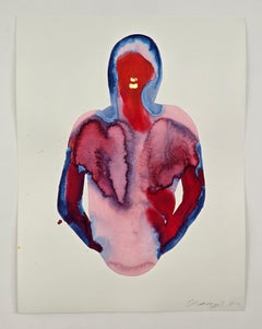 Torso (Madonna Rossa) - Pittura figurativa contemporanea a inchiostro, Nuovo Espressionismo