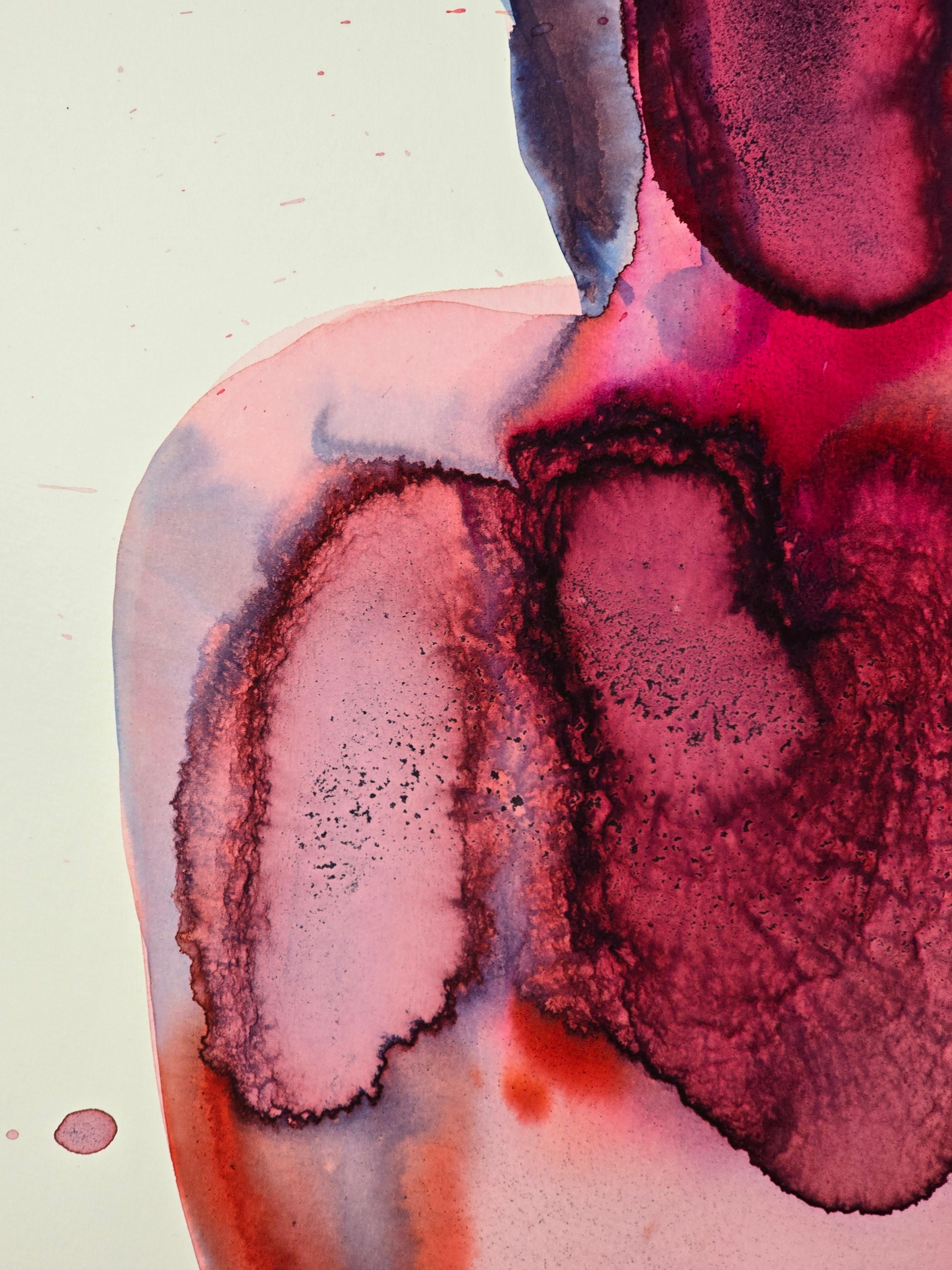 Torso ( Relection ) - Contemporary Figurative Ink Painting, New Expressionism For Sale 9