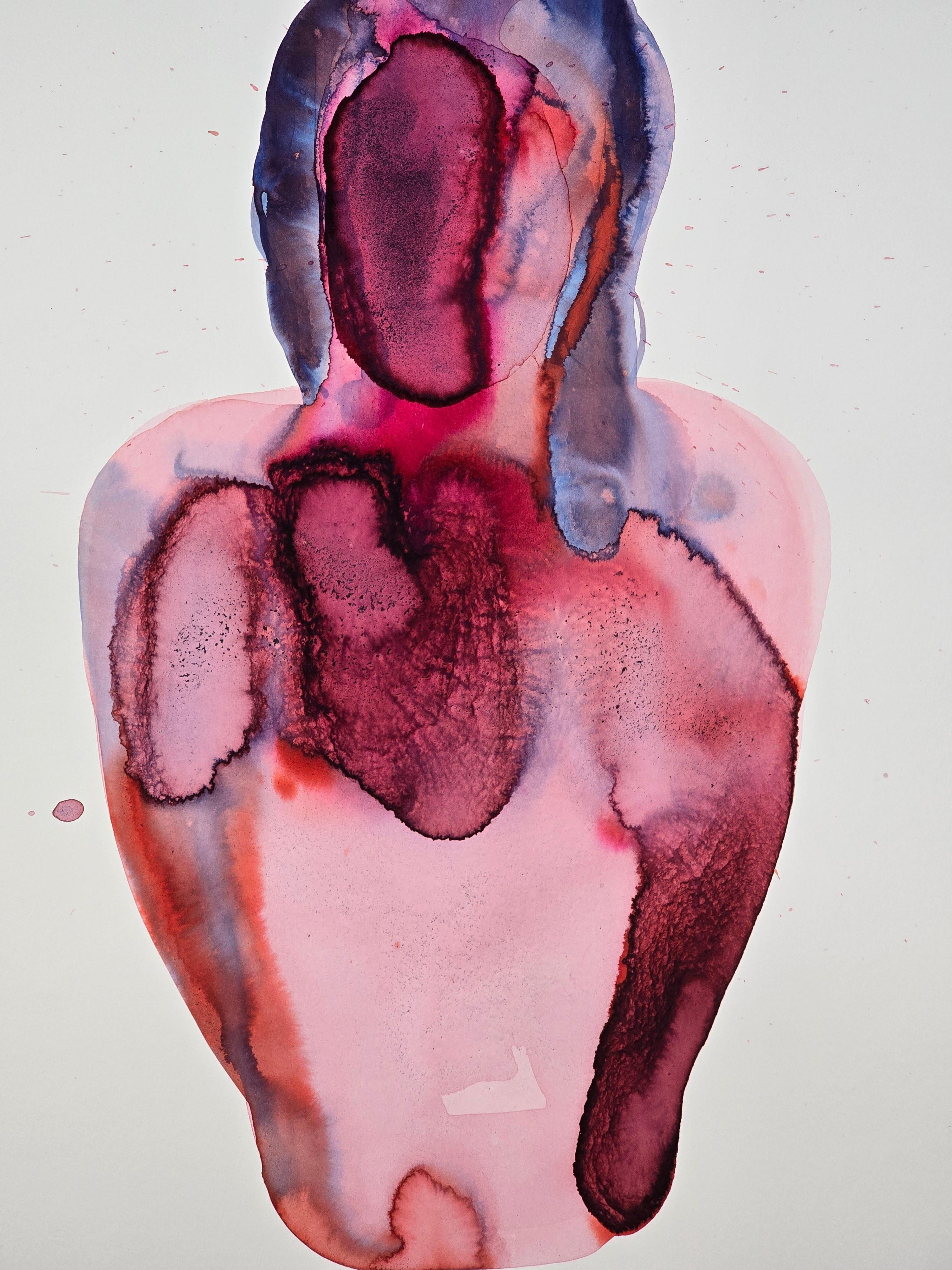 Torso ( Relection ) - Contemporary Figurative Ink Painting, New Expressionism For Sale 2