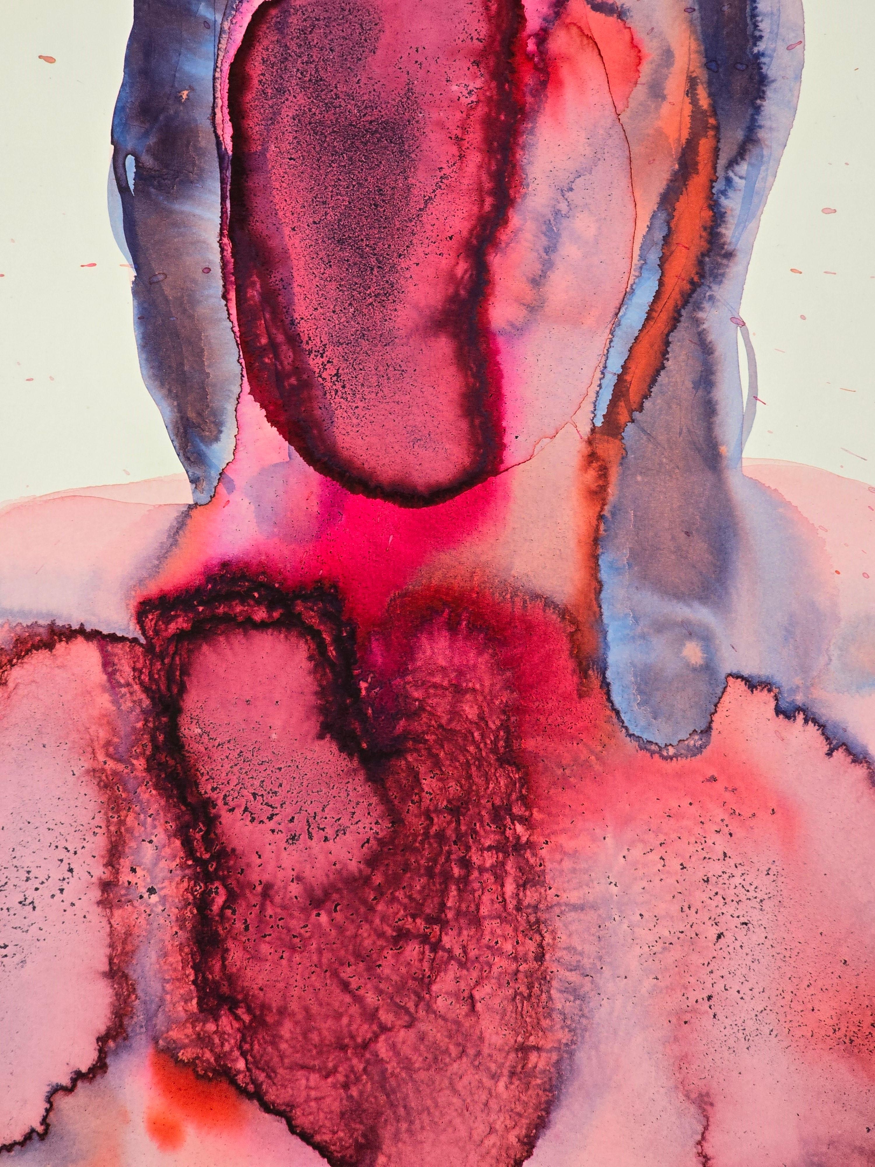 Torso ( Relection ) - Contemporary Figurative Ink Painting, New Expressionism For Sale 6