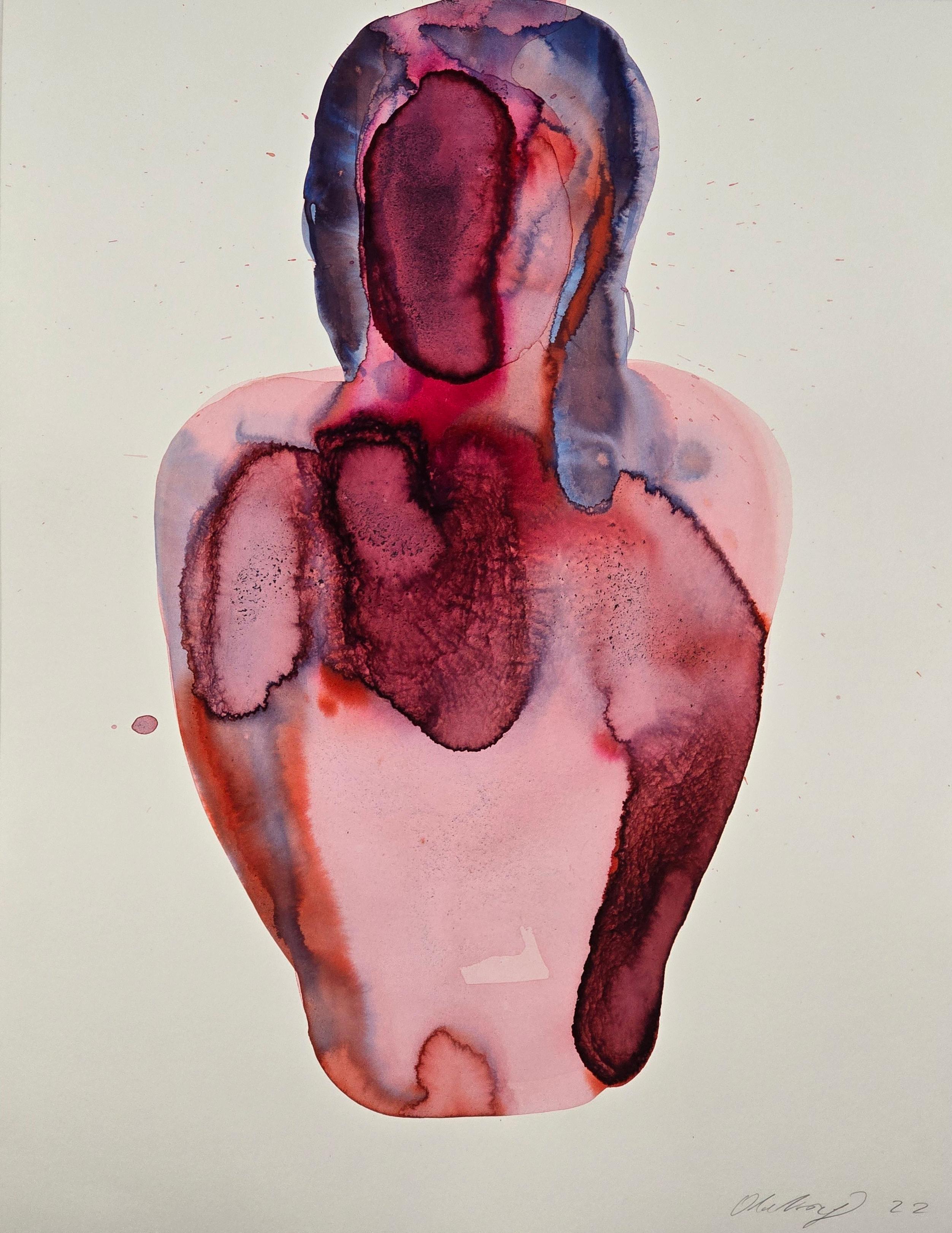 Torso ( Relection ) - Pittura figurativa contemporanea a inchiostro, Nuovo Espressionismo