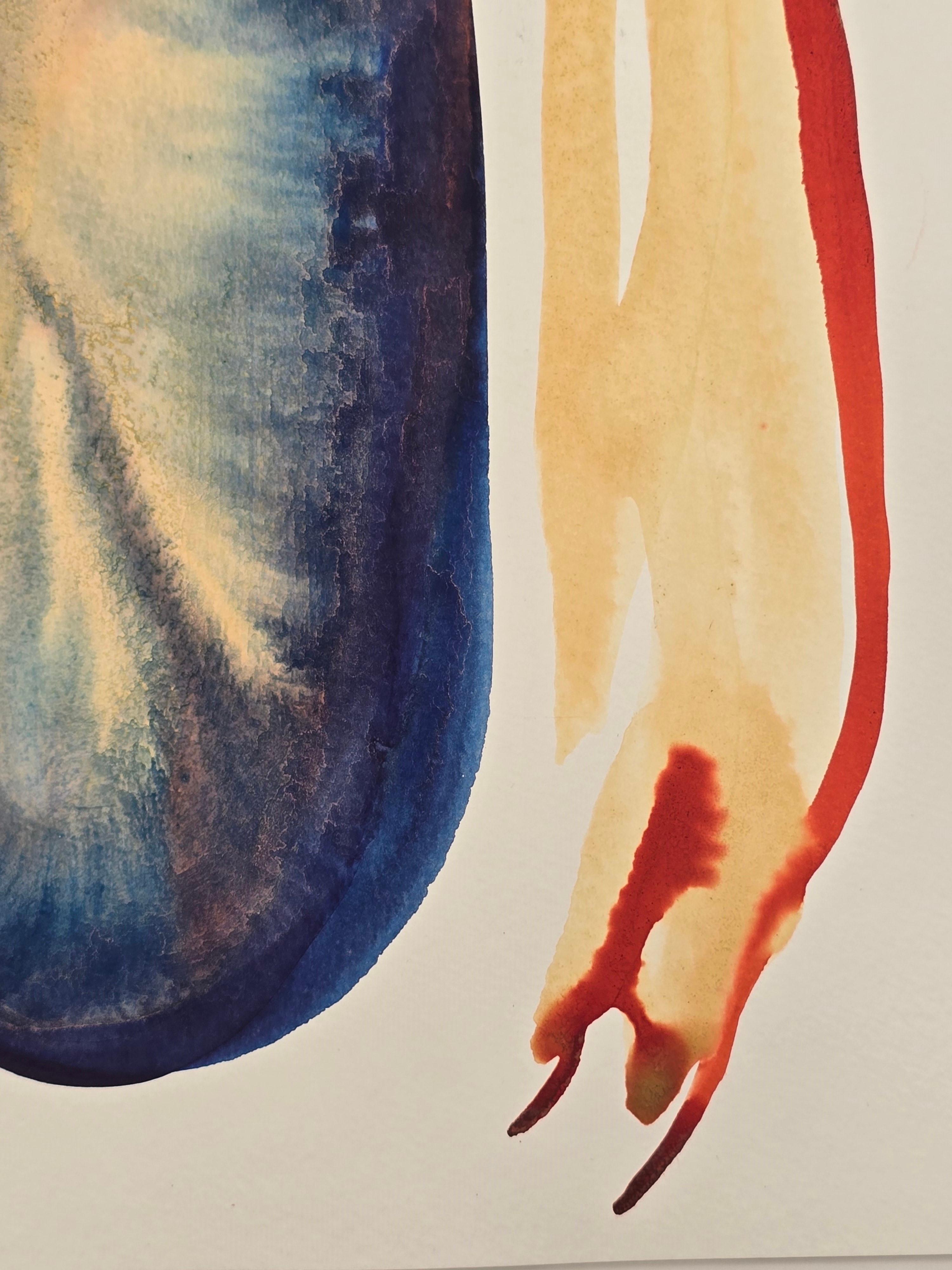 Torso With Golden Lips - Contemporary Figurative Ink Painting, New Expressionism For Sale 11