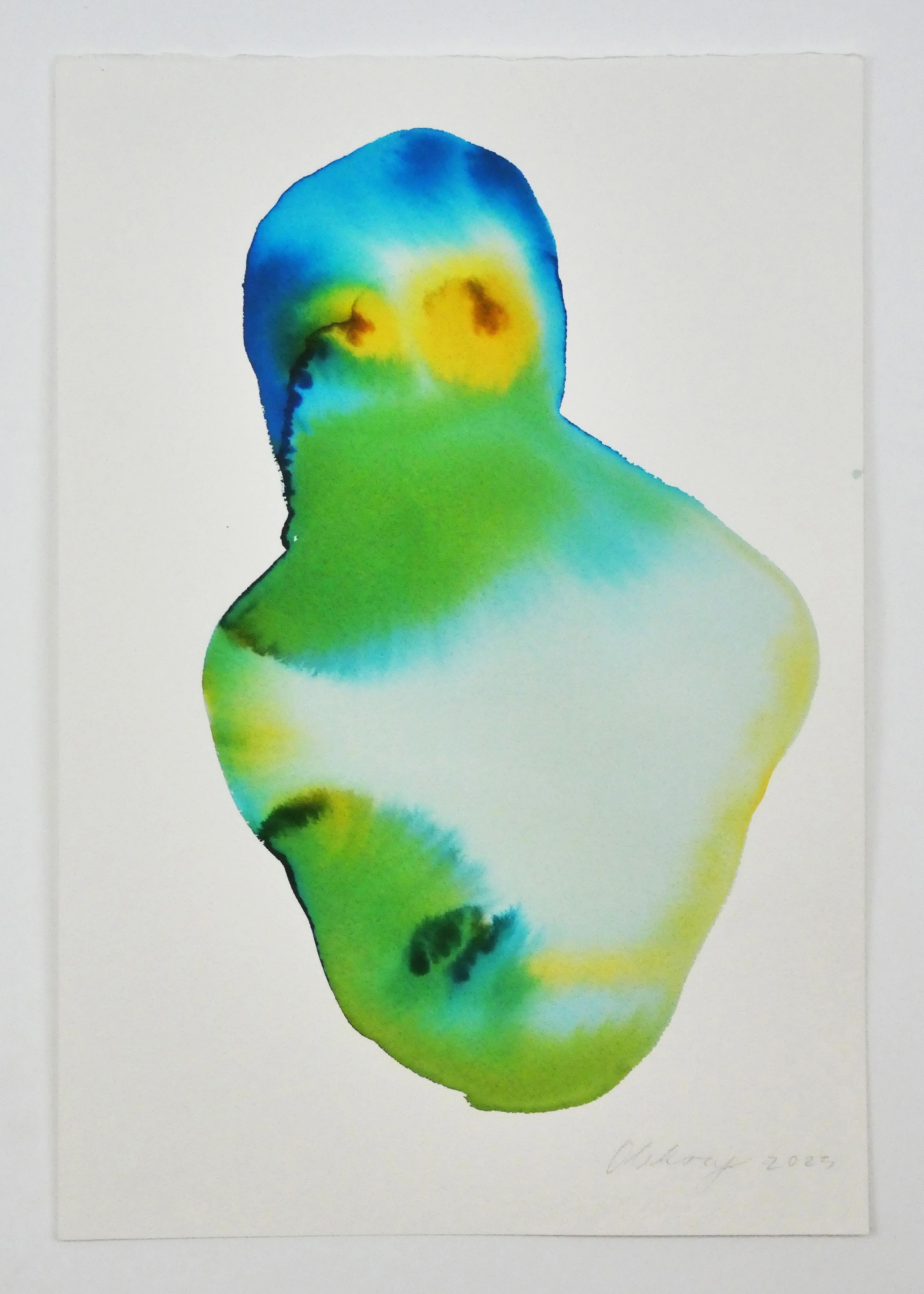 Torso  Zeitgenössische figurative Tinte – Tinte  Gemälde, Neu- Expressionismus (Grau), Portrait, von Maciej Olekszy
