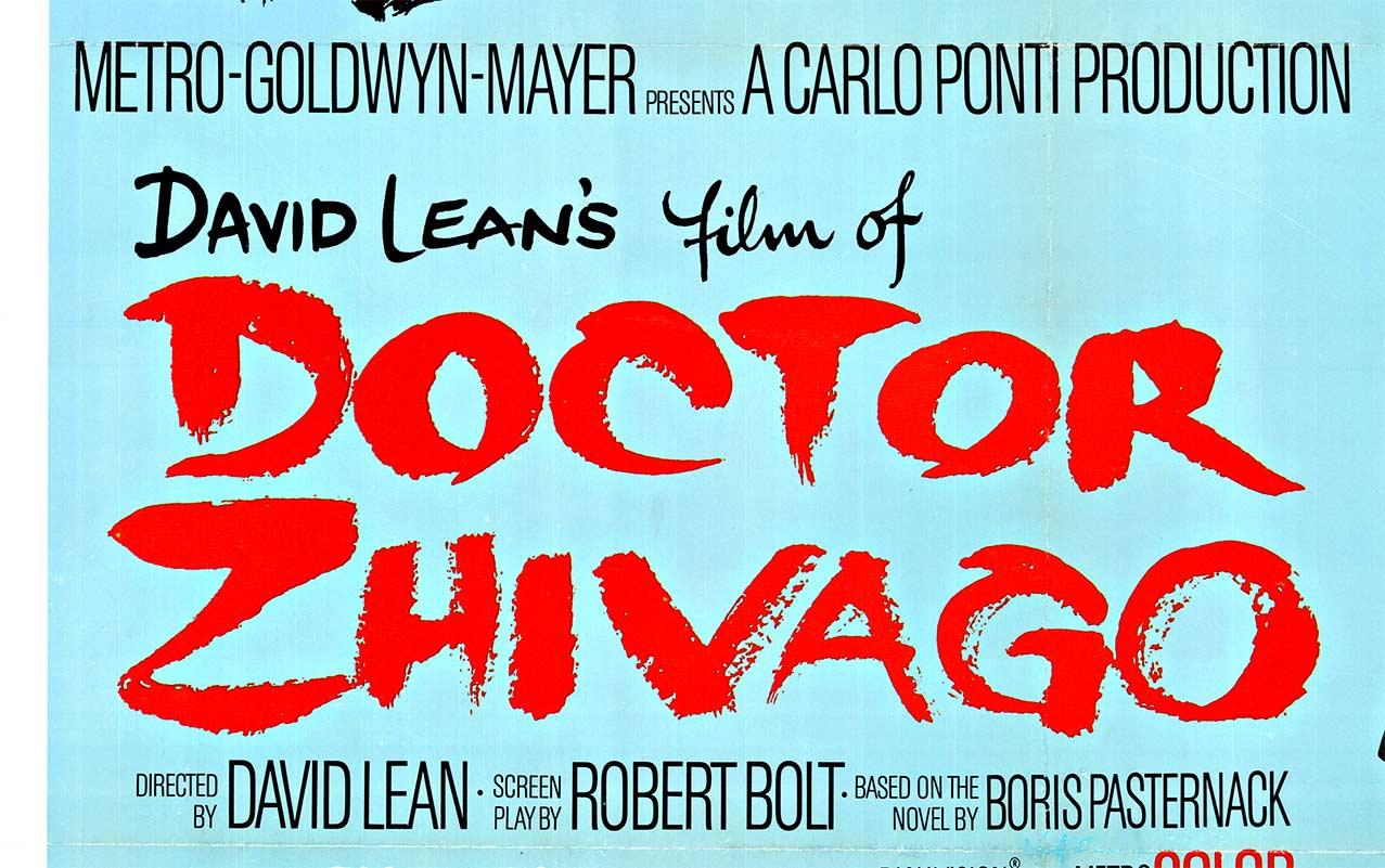 Original Doktor Schiwago, Stil C, archiviertes Filmplakat mit Leinenrücken (Blau), Portrait Print, von Maciek Piotrowski