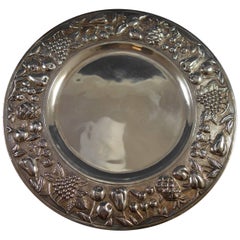 Maciel Mexican Mexico Sterling Silver Fruit Platter #1044-1 Repoussed Hollowware