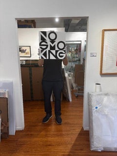 NO SMOKING, Rare historic 1970s Fluxus hand pulled silkscreen mid century design
