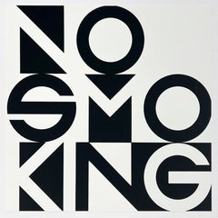 NO SMOKING, Raro design storico degli anni '70 di Fluxus con serigrafia tirata a mano, metà secolo.