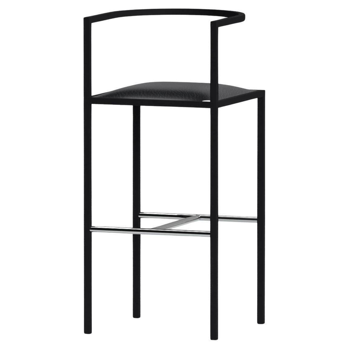 Maçka Bar Stool, Black Powder Coated Metal Structure by AVLU For Sale