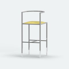 Sgabello da bar Maçka, Acciaio inossidabile spazzolato di AVLU