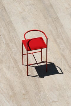 Maçka Bar Stool, Red Powder Coated Metal Structure by AVLU