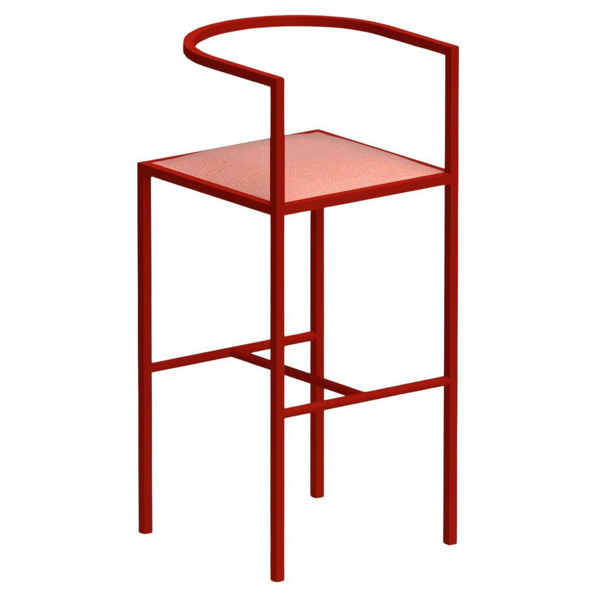 Maçka Bar Stool, Red Powder Coated Metal Structure by AVLU