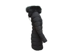 Mackage Black Fox Fur Trimmed Hooded Puffer Coat