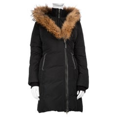 Mackage Black Fur Collar Double Zip Puffer Coat Size M