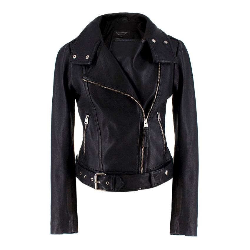 Mackage black leather jacket XS