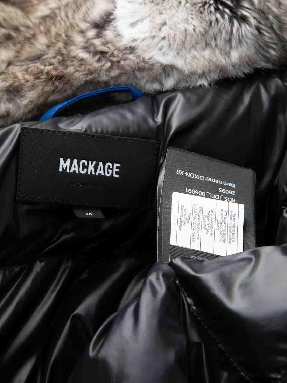Women's Mackage Blue Fur Hooded Shell Jacket Size S