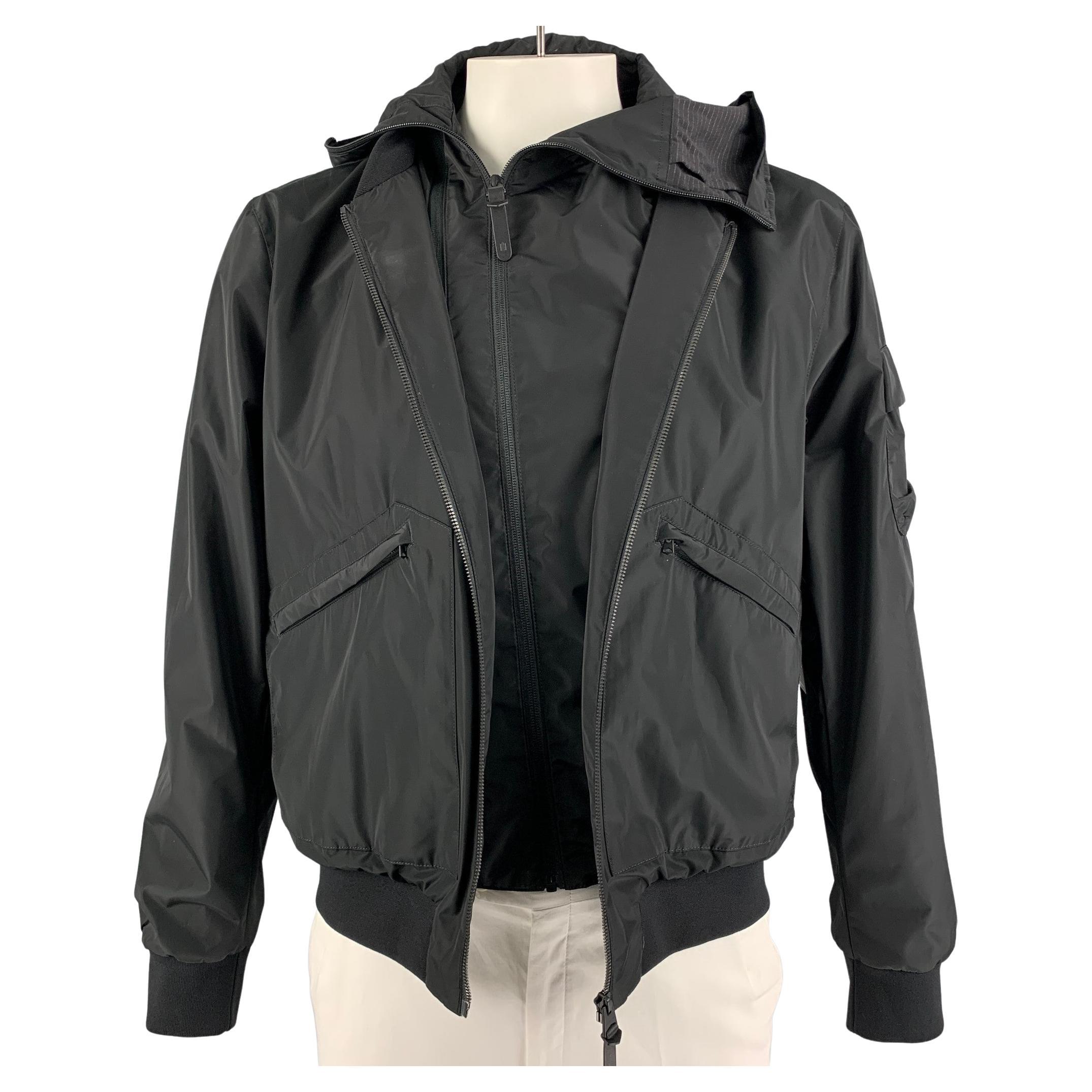 MACKAGE Size L Black Polyester Hoodie Jacket