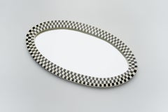 Mackenzie Black and White Oval Mirror