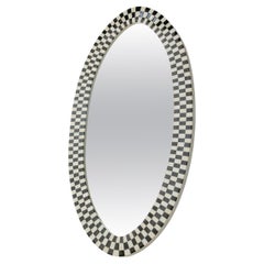Espejo Oval Mackenzie Blanco y Negro