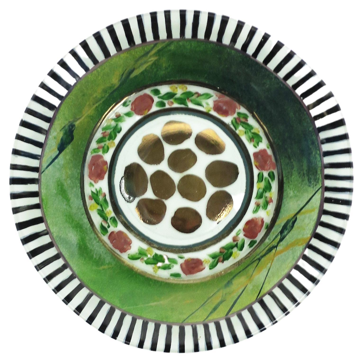 Assiette ou plat noir et blanc de Mackenzie Childs, années 1990