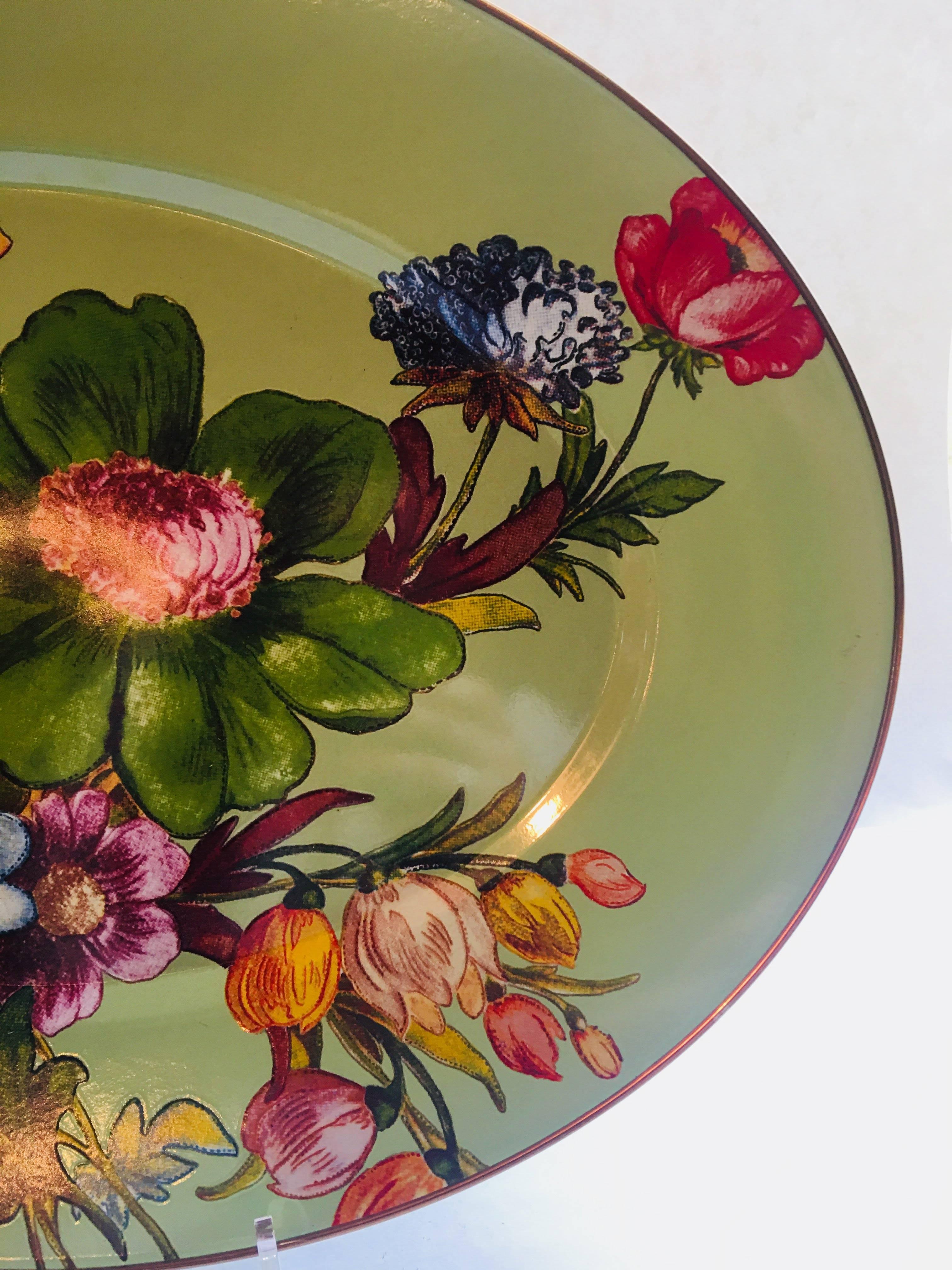 Contemporary Mackenzie Childs Blossom Oval Platter