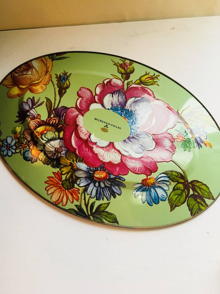 Mackenzie Childs Blossom Oval Platter For Sale at 1stdibs