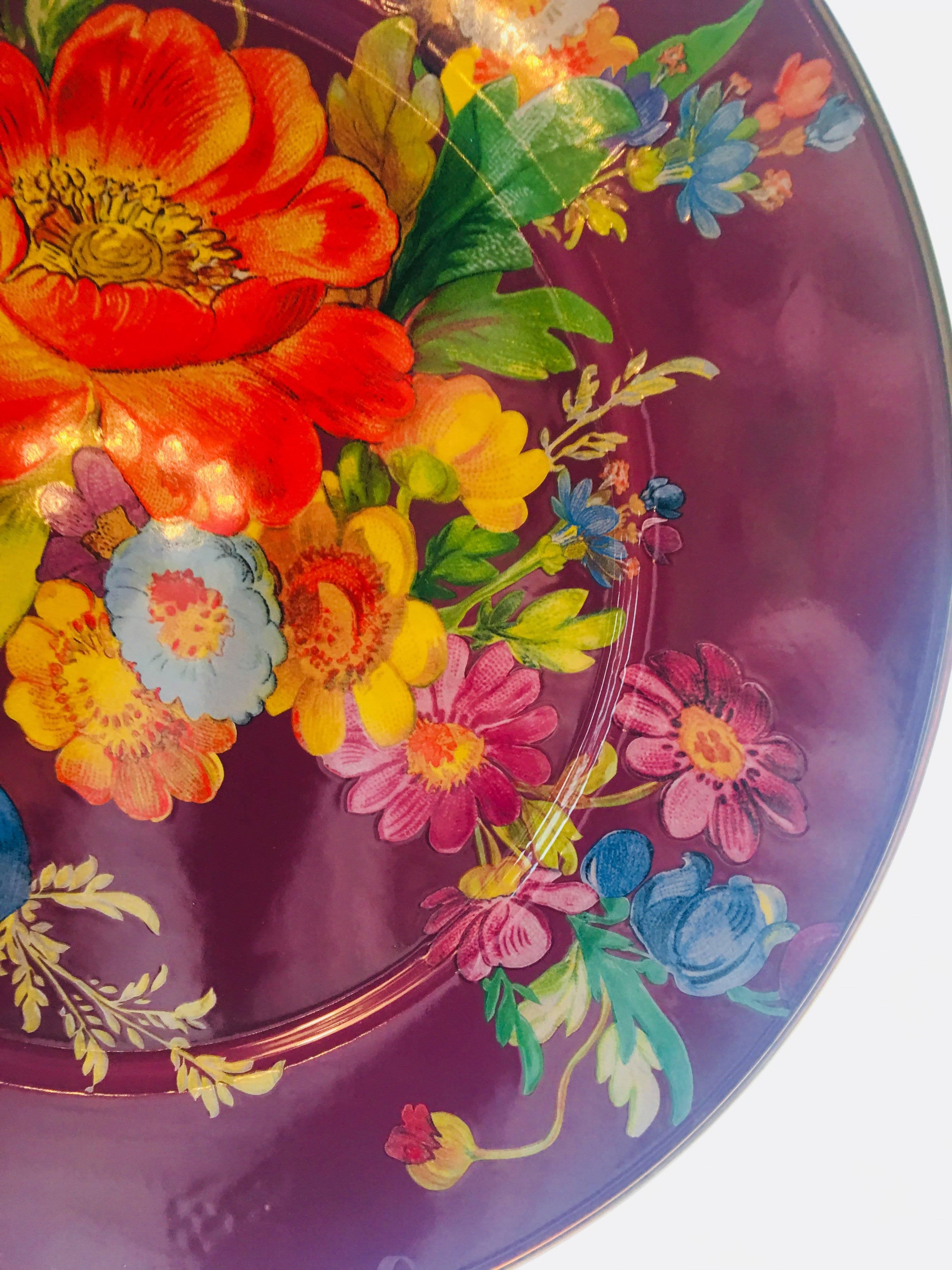 Contemporary Mackenzie Childs Blossom Round Platter